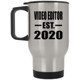Video Editor Established EST. 2020 - Silver Travel Mug