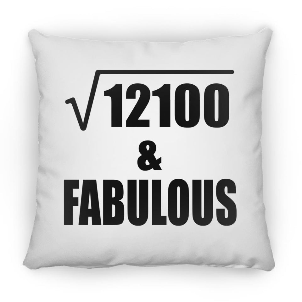 110th Birthday Square Root of 12100 & Fabulous - Throw Pillow