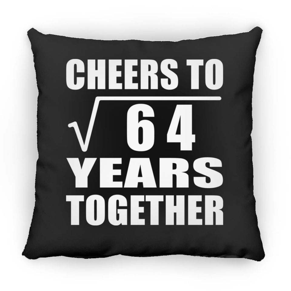 8th Anniversary Cheers To Square Root of 64 Years Together - Throw Pillow Black
