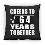 8th Anniversary Cheers To Square Root of 64 Years Together - Throw Pillow Black
