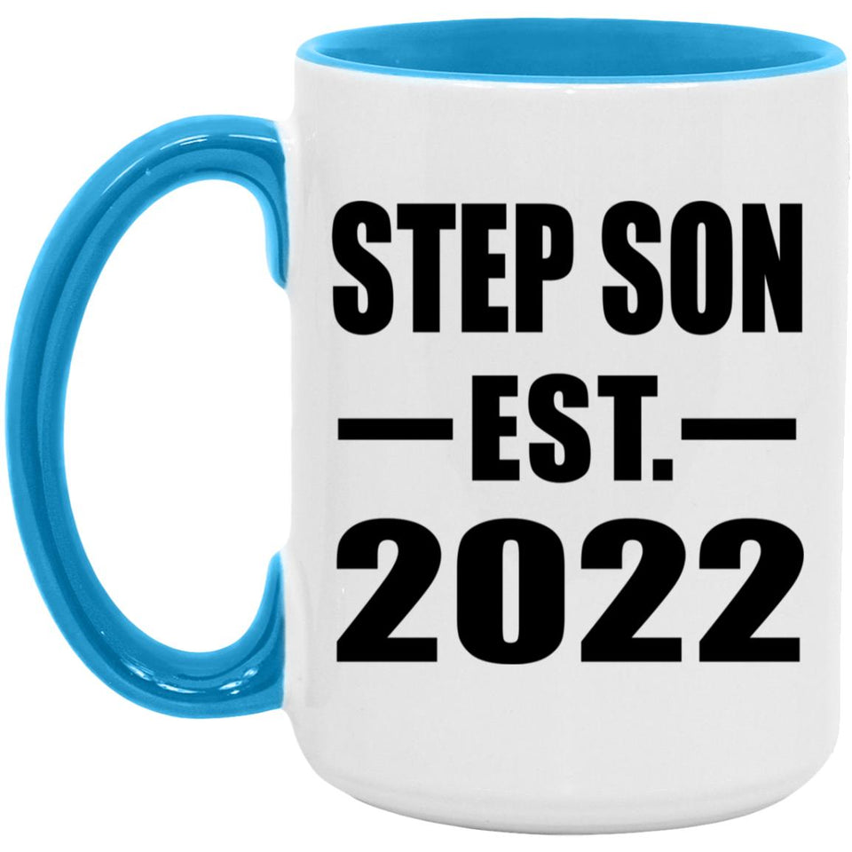 Step Son Established EST. 2022 - 15oz Accent Mug Blue