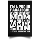 Proud Paralegal Assistant Mom Of Awesome Son - Poster Portrait