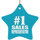 Number One #1 Sales Representative - Star Ornament