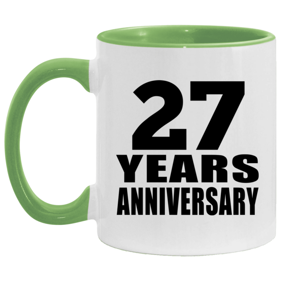 27th Anniversary 27 Years - 11oz Accent Mug Green