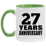 27th Anniversary 27 Years - 11oz Accent Mug Green