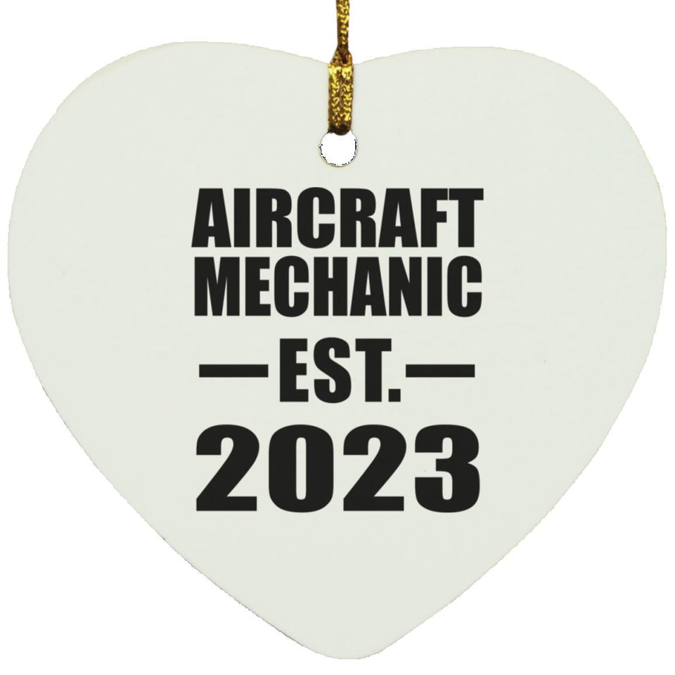 Aircraft Mechanic Established EST. 2023 - Heart Ornament