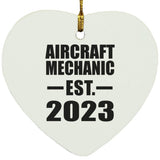Aircraft Mechanic Established EST. 2023 - Heart Ornament