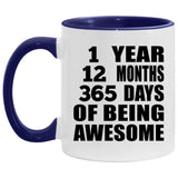 1st Birthday 1 Year 12 Months 365 Days Of Awesome - 11oz Accent Mug Purple