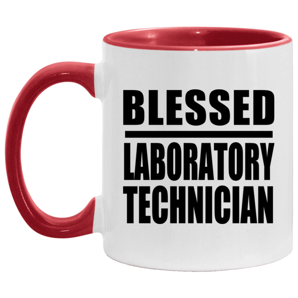 Blessed Laboratory Technician - 11oz Accent Mug Red