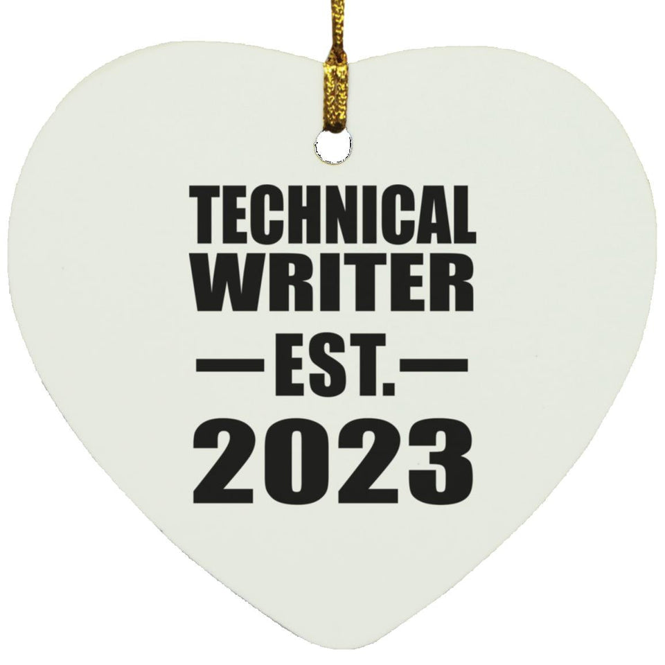 Technical Writer Established EST. 2023 - Heart Ornament