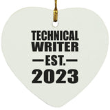 Technical Writer Established EST. 2023 - Heart Ornament