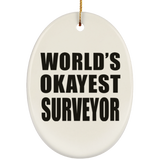 World's Okayest Surveyor - Oval Ornament