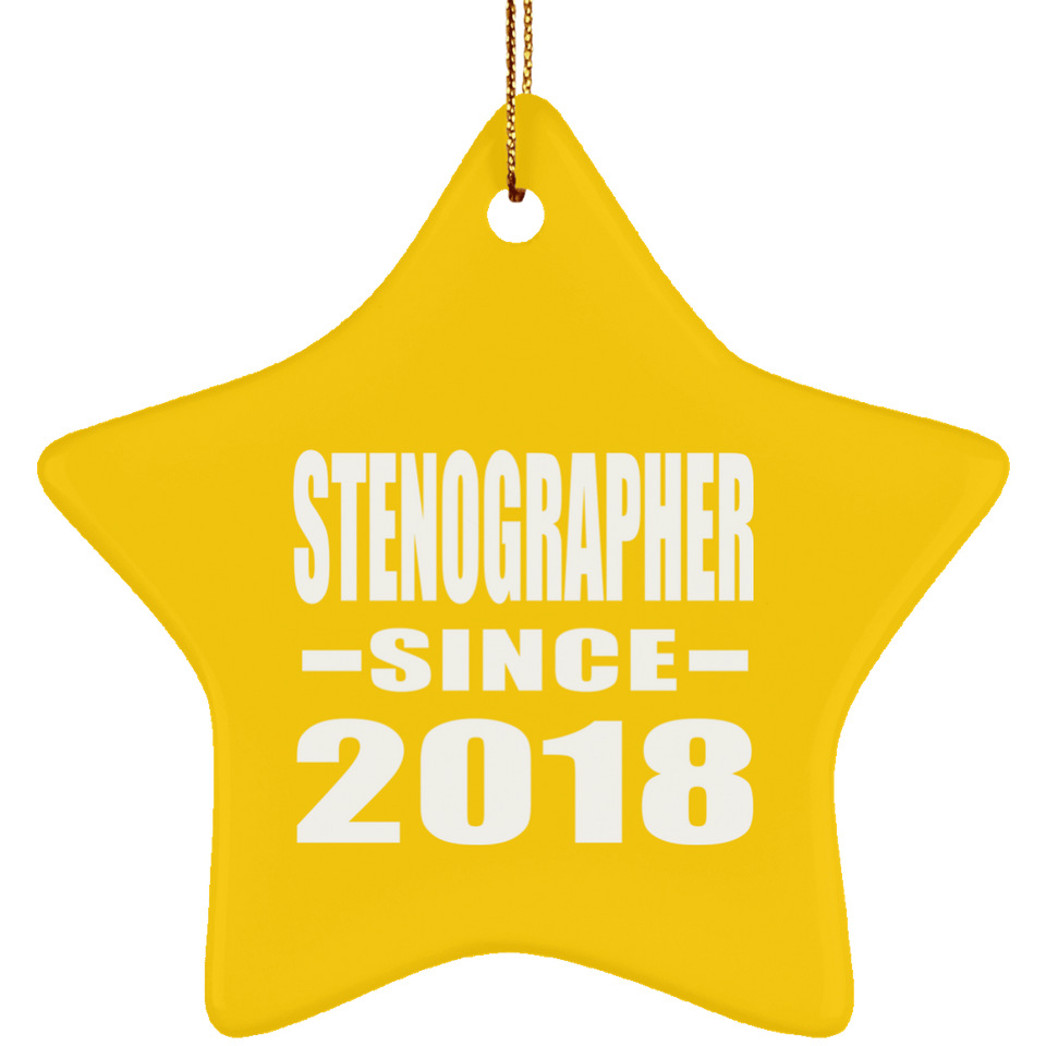 Stenographer Since 2018 - Star Ornament