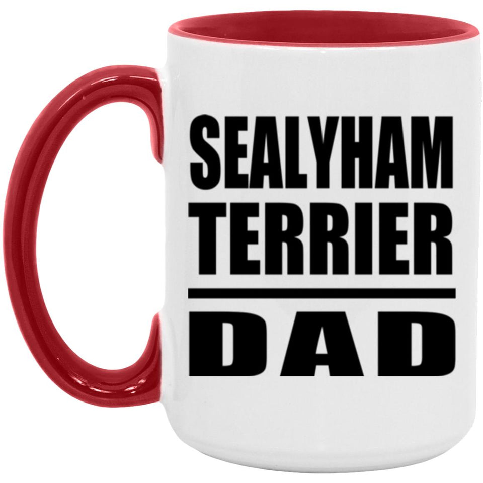 Sealyham Terrier Dad - 15oz Accent Mug Red