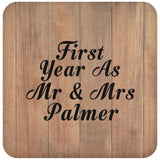 First Year As Mr & Mrs Palmer - Drink Coaster C