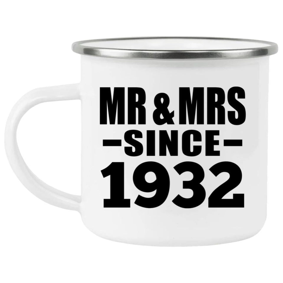 92nd Anniversary Mr & Mrs Since 1932 - 12oz Camping Mug