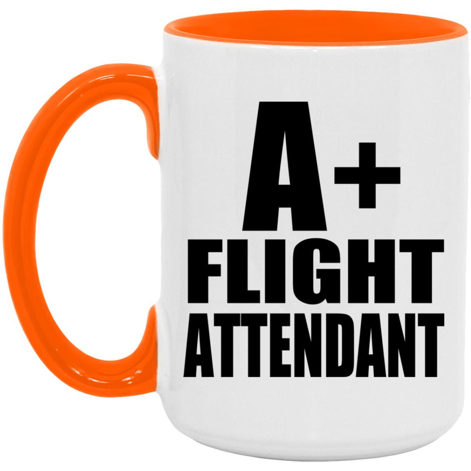A+ Flight Attendant - 15oz Accent Mug Orange