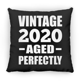 4th Birthday Vintage 2020 Aged Perfectly - Throw Pillow Black