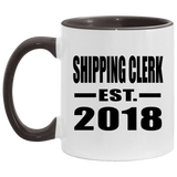 Shipping Clerk Established EST. 2018 - 11oz Accent Mug Black