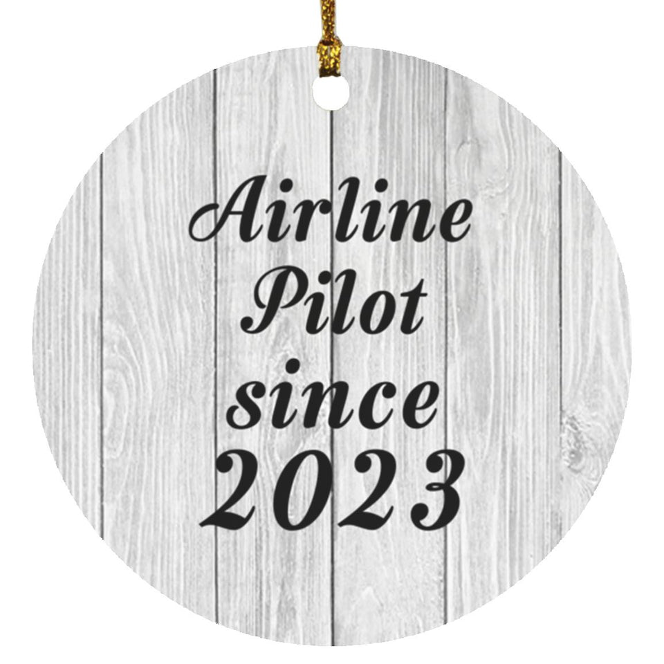 Airline Pilot Since 2023 - Circle Ornament F