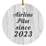 Airline Pilot Since 2023 - Circle Ornament F