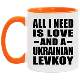 All I Need Is Love And A Ukrainian Levkoy - 11oz Accent Mug Orange
