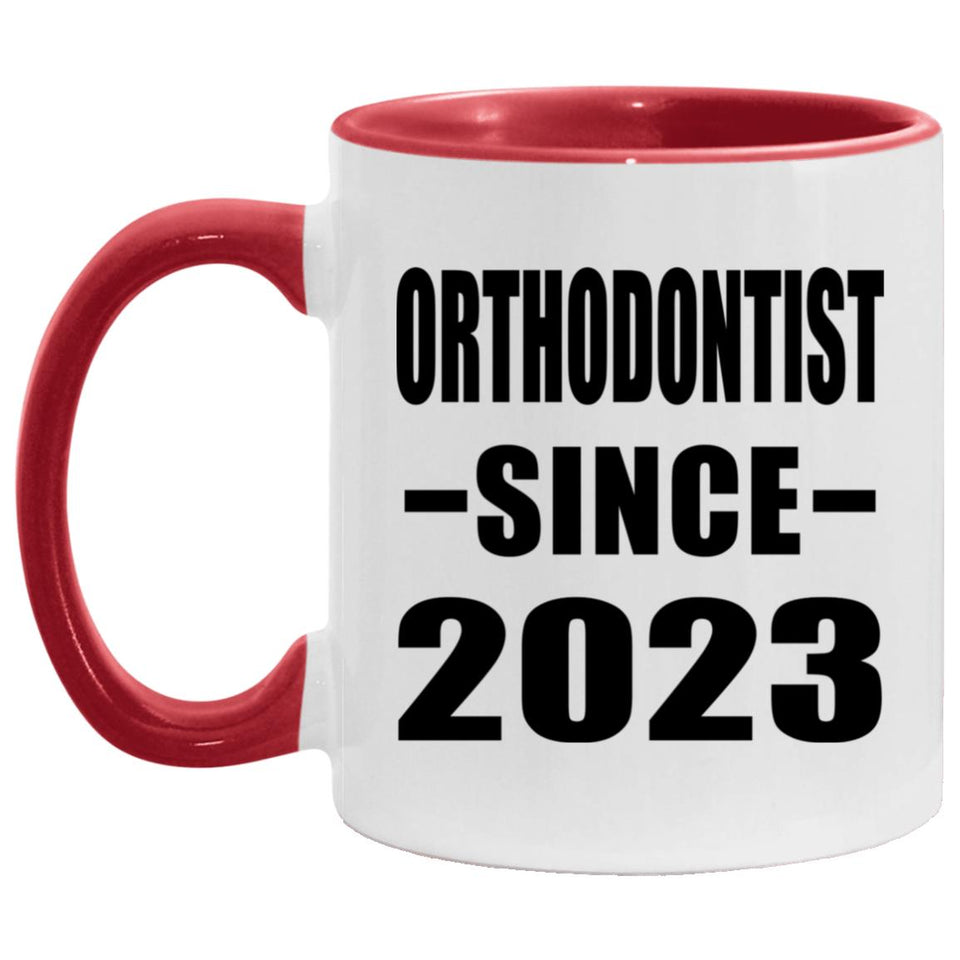 Orthodontist Since 2023 - 11oz Accent Mug Red