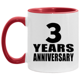 3rd Anniversary 3 Years - 11oz Accent Mug Red