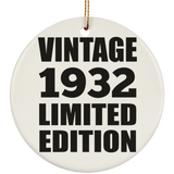92nd Birthday Vintage 1932 Limited Edition - Circle Ornament