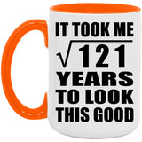 11th Birthday Took Square Root of 121 Years To Look Good - 15oz Accent Mug Orange
