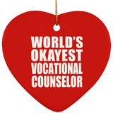 World's Okayest Vocational Counselor - Heart Ornament