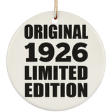 98th Birthday Original 1926 Limited Edition - Circle Ornament