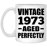 51st Birthday Vintage 1973 Aged Perfectly - 11oz Coffee Mug