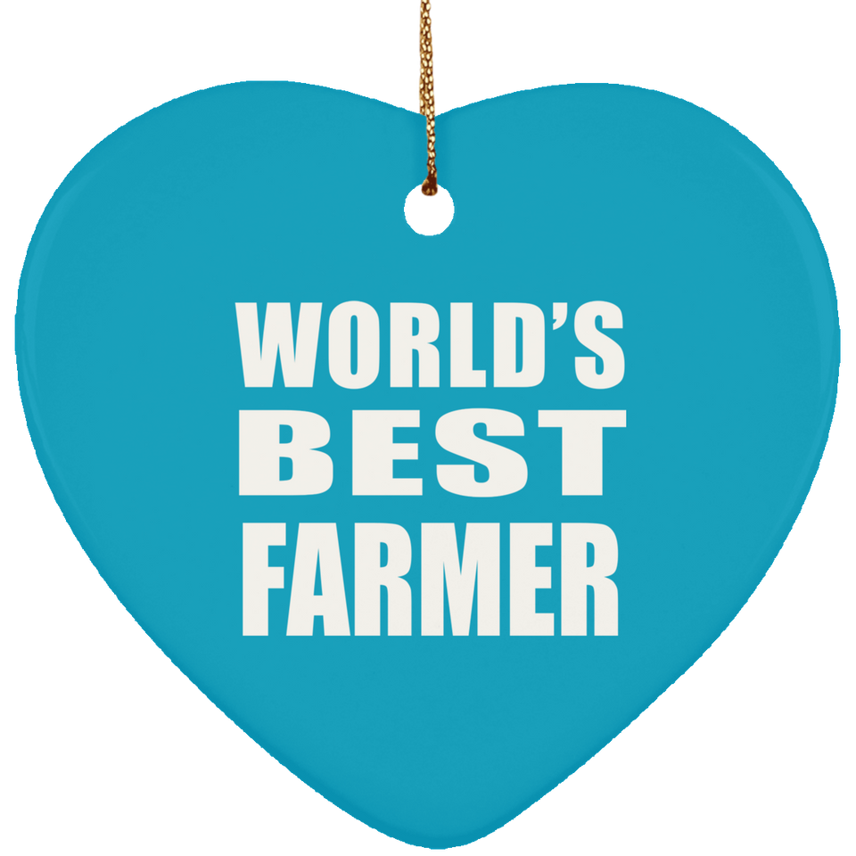 World's Best Farmer - Heart Ornament