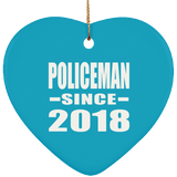 Policeman Since 2018 - Heart Ornament