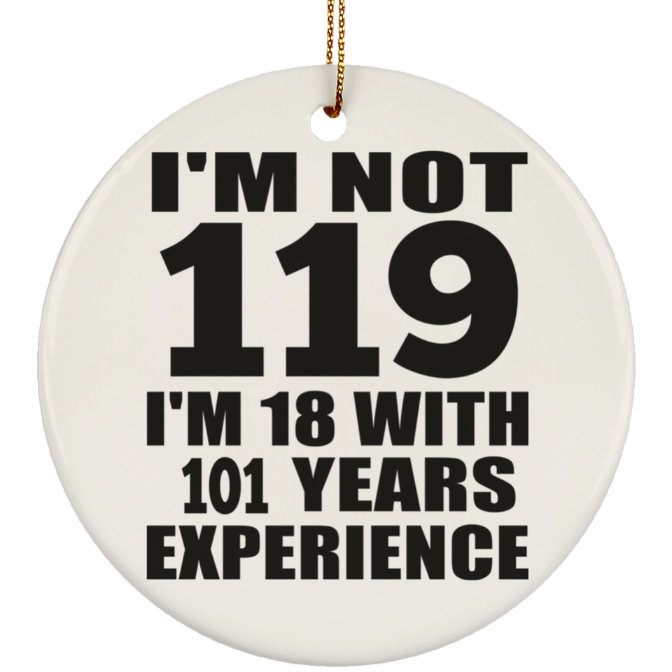 119th Birthday I'm Not 119 I'm 18 With 101 Years Experience - Circle Ornament