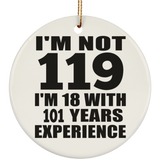 119th Birthday I'm Not 119 I'm 18 With 101 Years Experience - Circle Ornament