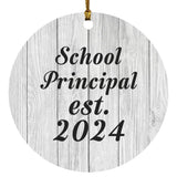 School Principal Established Est. 2024 - Circle Ornament F