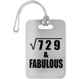 27th Birthday Square Root of 729 & Fabulous - Luggage Bag Tag