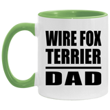 Wire Fox Terrier Dad - 11oz Accent Mug Green