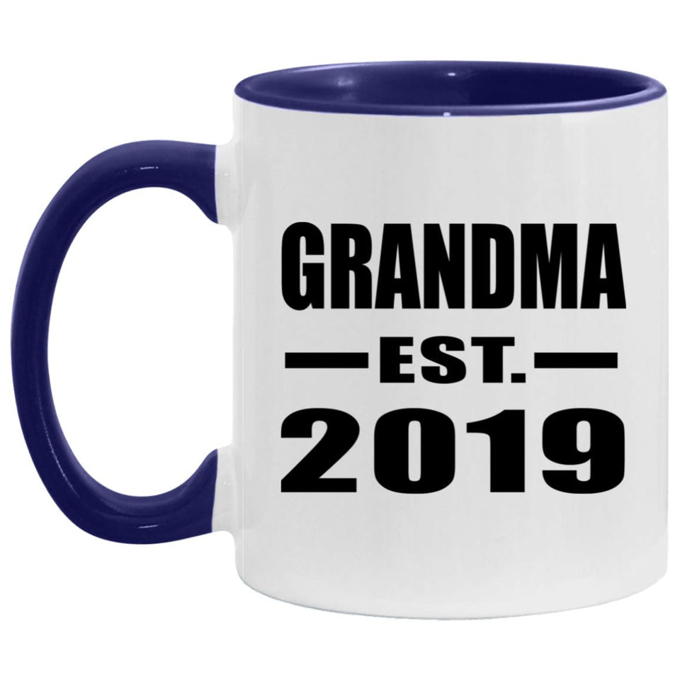 Grandma Established EST. 2019 - 11oz Accent Mug Purple