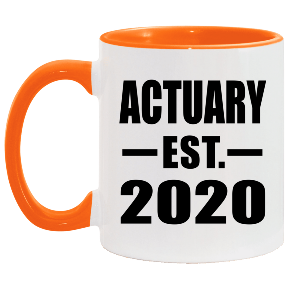 Actuary Established EST. 2020 - 11oz Accent Mug Orange