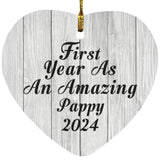 First Year As An Amazing Pappy 2024 - Heart Ornament F