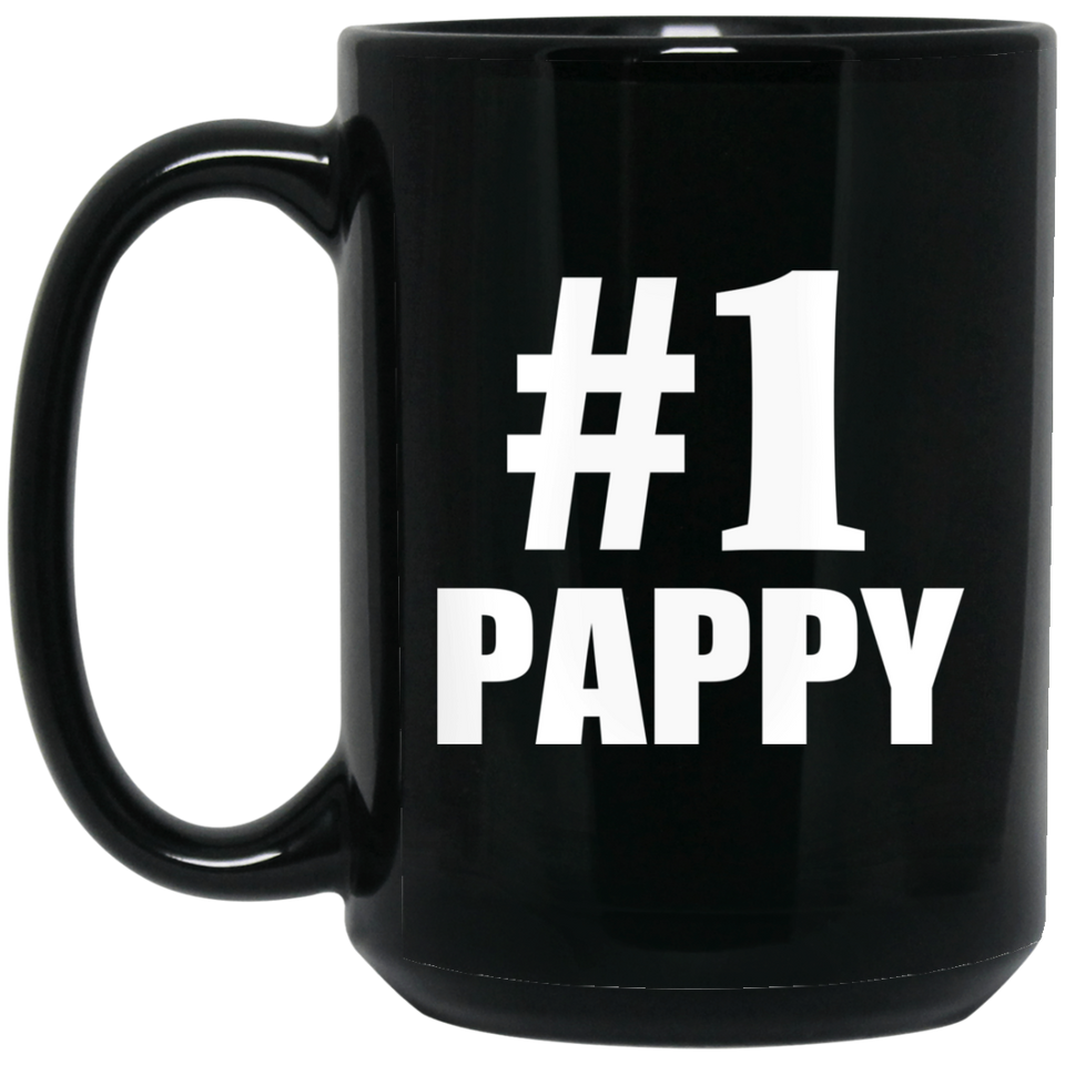 Number One #1 Pappy - 15 Oz Coffee Mug Black