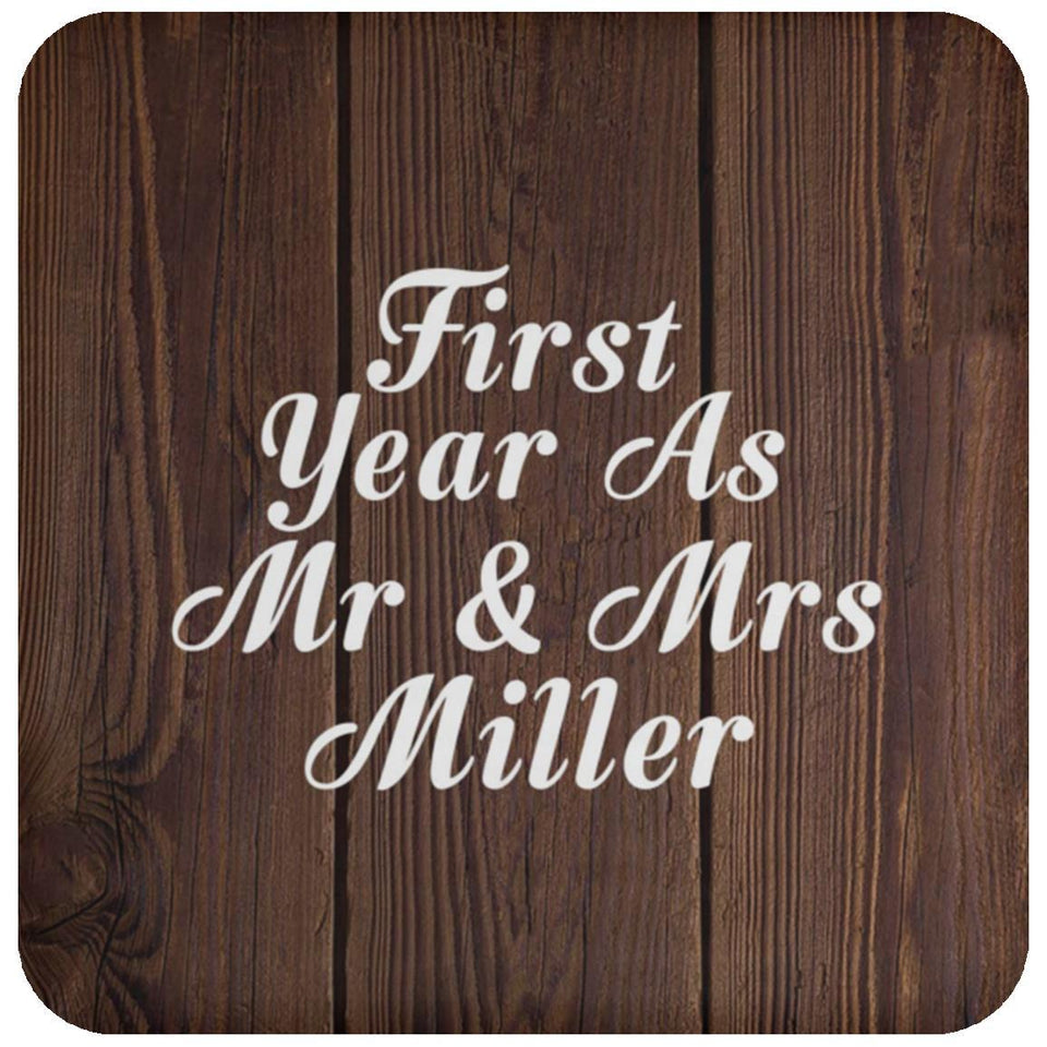 First Year As Mr & Mrs Miller - Drink Coaster D