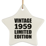 65th Birthday Vintage 1959 Limited Edition - Star Ornament