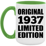 87th Birthday Original 1937 Limited Edition - 15oz Accent Mug Green