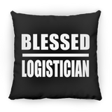 Blessed Logistician - Throw Pillow Black