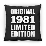 43rd Birthday Original 1981 Limited Edition - Throw Pillow Black