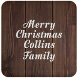 Merry Christmas Collins Family - Drink Coaster D